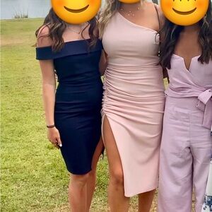 Navy Off-Shoulder Dress